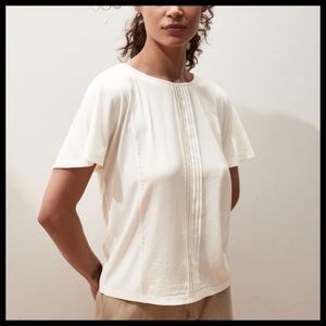 NWT Banana Republic Crepe Mixed Media Top